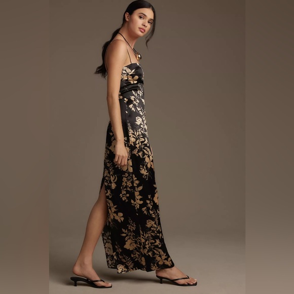 Reformation Frankie Silk Dress | Black Motif🛍Spring Summer Sale🛍 - Picture 4 of 12